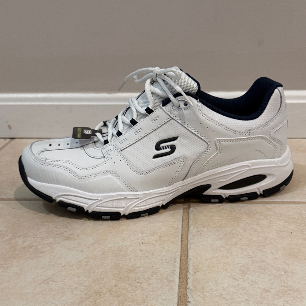Skechers Men's White and Black Athletic Shoes - Picture 2 of 5